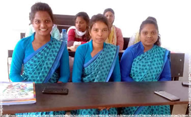 Mary Ansila (leftmost) with her peers of B. Ed course