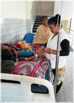 Nirmala while performing her duties in hospital